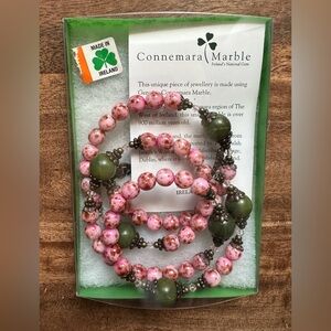 NIB Rosary Connemara Rare Irish Marble Coil Wrap Rosary Bracelet Ireland NEW